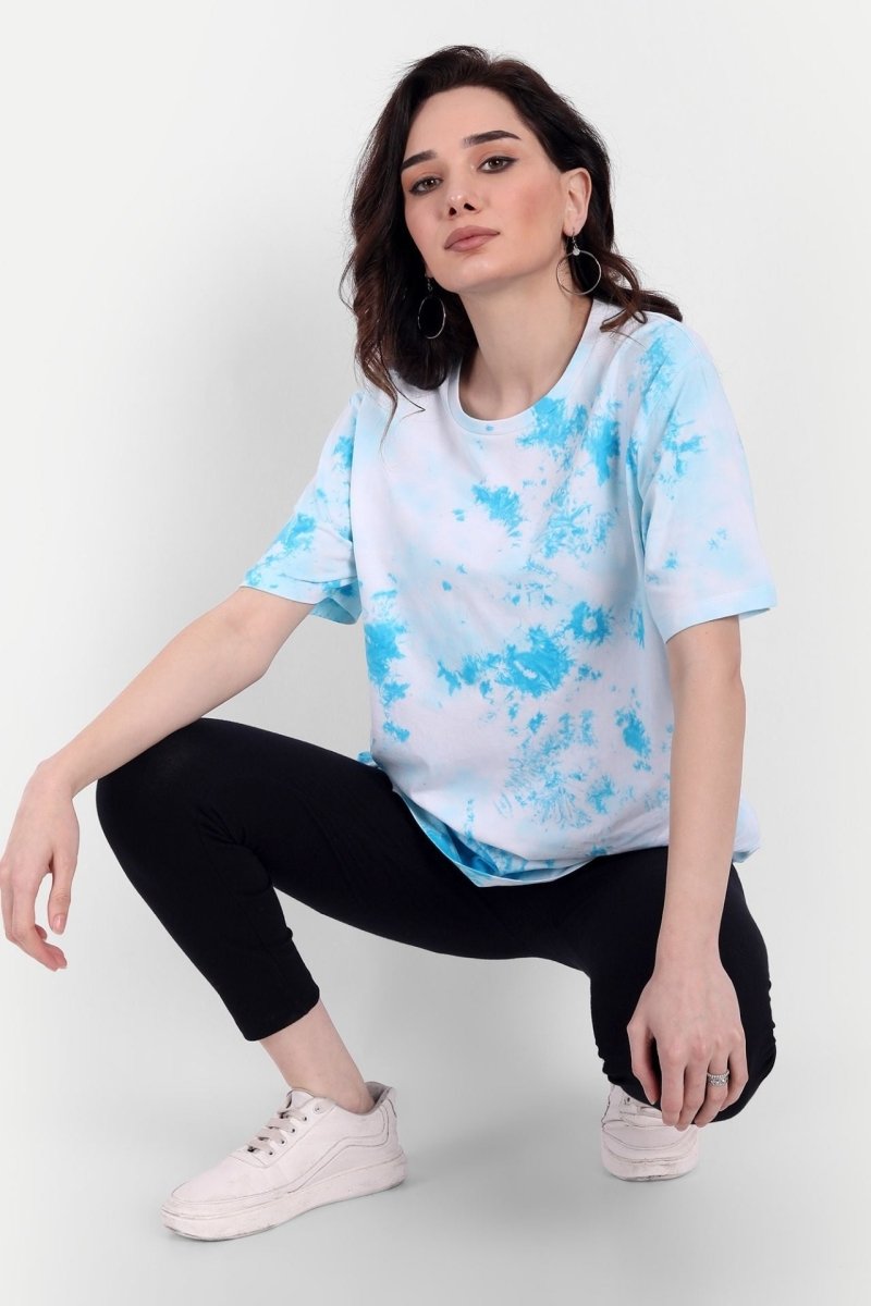 Buy Organic Cotton Women's Tie-Dye Tee | Alaskan Blue | Shop Verified Sustainable Products on Brown Living