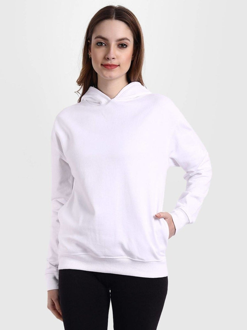 Buy Organic Cotton Women's White Hoodie | Pure Organic Cotton fleece | Winter Collection Women Hoodie | Shop Verified Sustainable Products on Brown Living