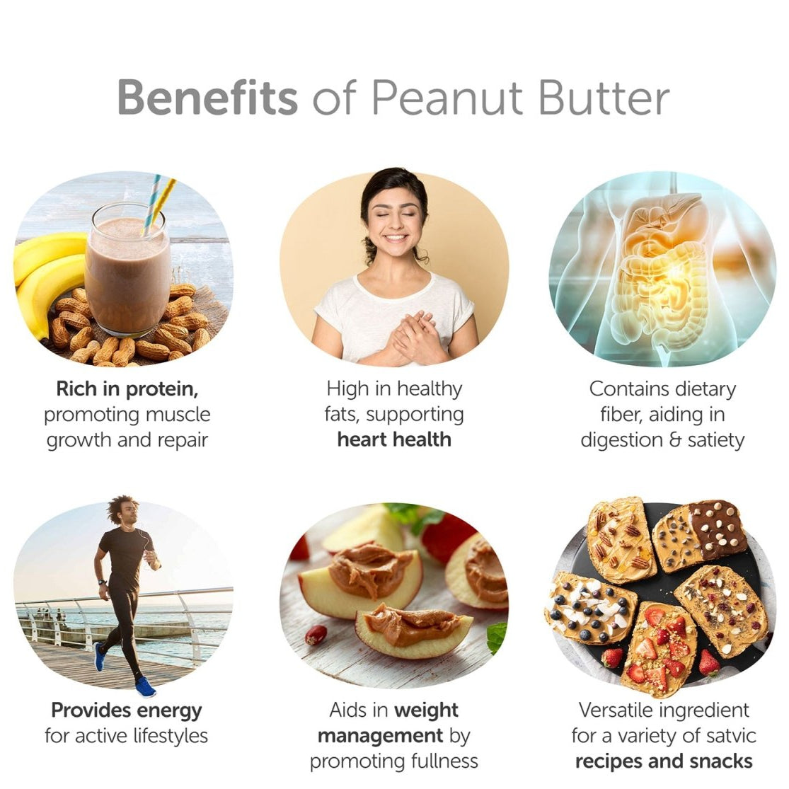 Organic Creamy Peanut Butter 500g - Sweetened with Jaggery – Jams & Spreads by SATOPRADHAN available on Brown Living™. . SKU: 1DS - PbCreS5H. Img 5.
