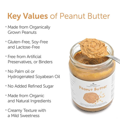 Organic Creamy Peanut Butter 500g - Sweetened with Jaggery – Jams & Spreads on Brown Living™. SKU: 1DS - PbCreS5H. Img 4.