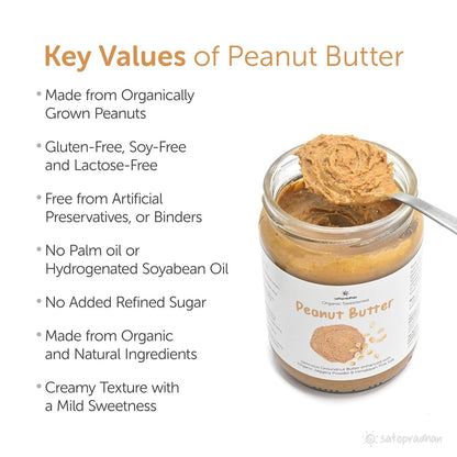 Organic Creamy Peanut Butter 500g - Sweetened with Jaggery | Verified Sustainable by Brown Living™