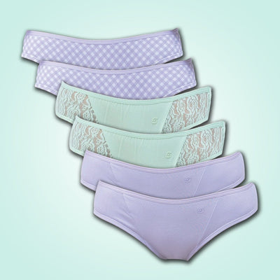 Organic Everyday Bikini Undies (6pc) – Womens Underwear on Brown Living™. SKU: UNDIEBIKXS. Img 1.