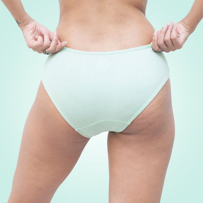 Organic Everyday Bikini Undies - Greenfig (3pc) – Womens Underwear on Brown Living™. SKU: BIKINIGREENXL. Img 4.