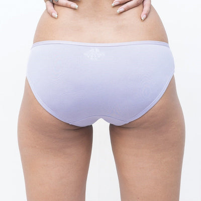 Organic Everyday Bikini Undies - Lavender (3pc) – Womens Underwear on Brown Living™. SKU: BIKINILAVXS. Img 3.
