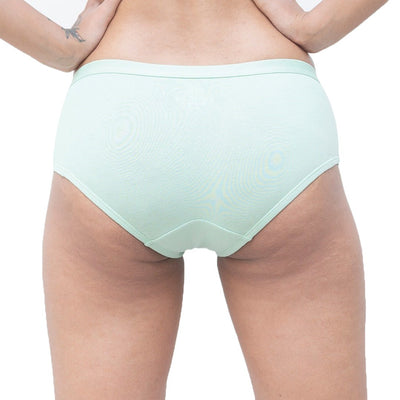 Organic Everyday Hipster Panty - Greenfig (3pc) – Womens Underwear on Brown Living™. SKU: HIPGREENXS. Img 3.