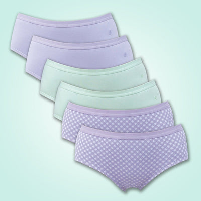 Organic Everyday Hipster Undies (6pc) – Womens Underwear on Brown Living™. SKU: UNDIEHIPXS. Img 1.