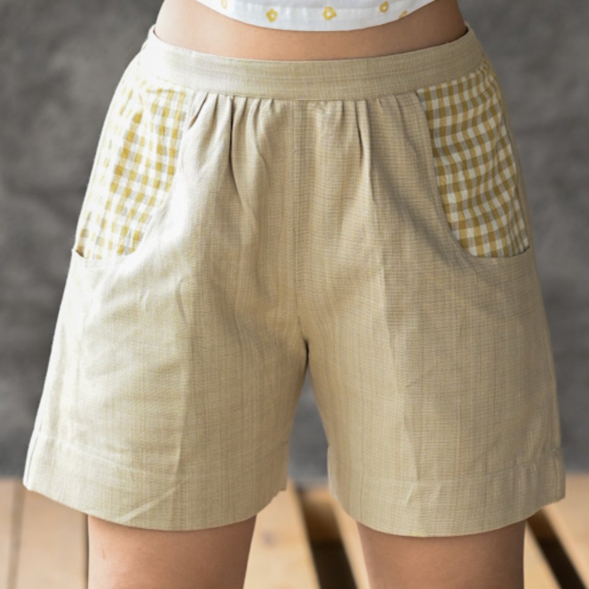 Organic Handloom Shorts - Fern | Verified Sustainable by Brown Living™