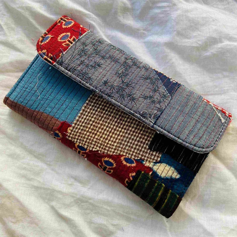 Buy Organic Handwoven Naturally dyed- Women Wallets - Patchwork | Shop Verified Sustainable Products on Brown Living