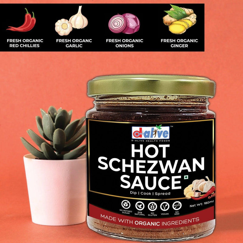 Buy Organic Hot Schezwan Sauce - 180g | Shop Verified Sustainable Products on Brown Living
