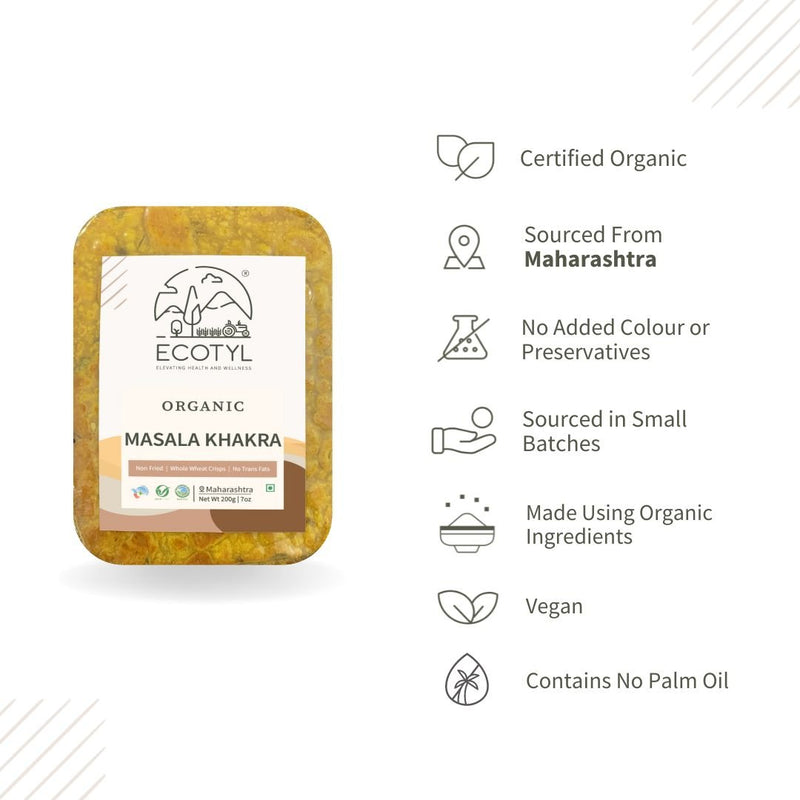 Buy Organic Masala Khakra - Set of 2 (200 g Each) | Shop Verified Sustainable Healthy Snacks on Brown Living™