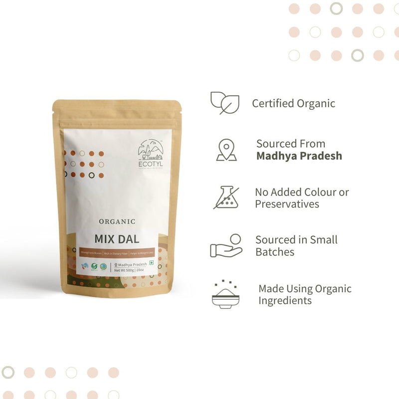 Organic Mix Dal - Set of 2 (500 g Each) | Verified Sustainable by Brown Living™