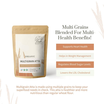 Organic Multigrain Atta - Set of 2 (500 g Each) | Verified Sustainable by Brown Living™