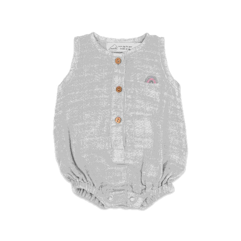 Buy Organic Muslin Baby Romper - Grey | Shop Verified Sustainable Products on Brown Living