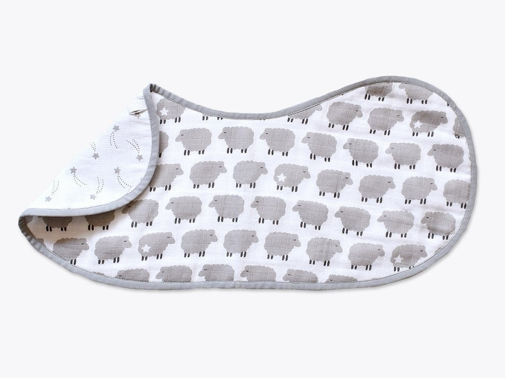 Organic Muslin Burp Cloth & Bib Counting Sheep | Verified Sustainable by Brown Living™