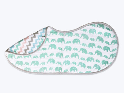 Organic Muslin Burp Cloth & Bib Elephant Parade | Verified Sustainable by Brown Living™