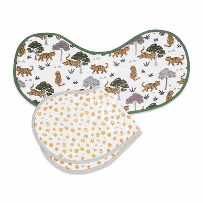 Organic Muslin Burp Cloth & Bib Pack of 2 - Born To Be Wild | Verified Sustainable by Brown Living™