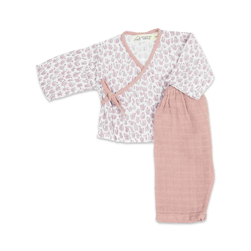 Buy Organic Muslin Kimono Lounge Set - Meadow | Shop Verified Sustainable Kids Suits on Brown Living™