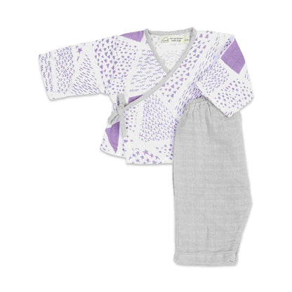 Organic Muslin Kimono Lounge Set - Twilight | Verified Sustainable by Brown Living™