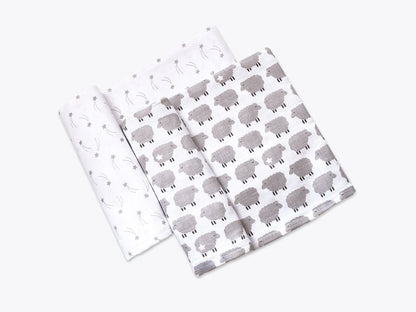 Organic Muslin Swaddles Set of 2 - Counting Sheep | Verified Sustainable by Brown Living™