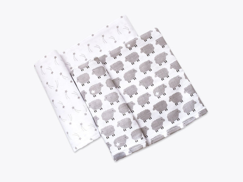 Buy Organic Muslin Swaddles Set of 2 - Counting Sheep | Shop Verified Sustainable Products on Brown Living