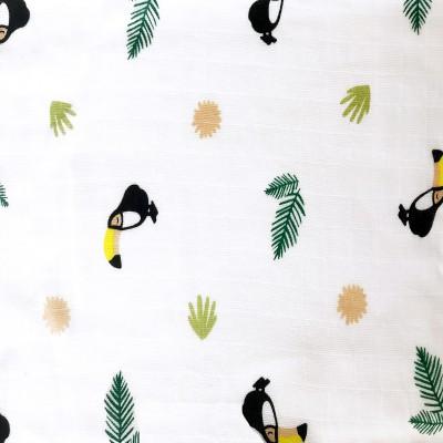 Organic Muslin Swaddles Set of 2 - Tropical Toucan | Verified Sustainable by Brown Living™