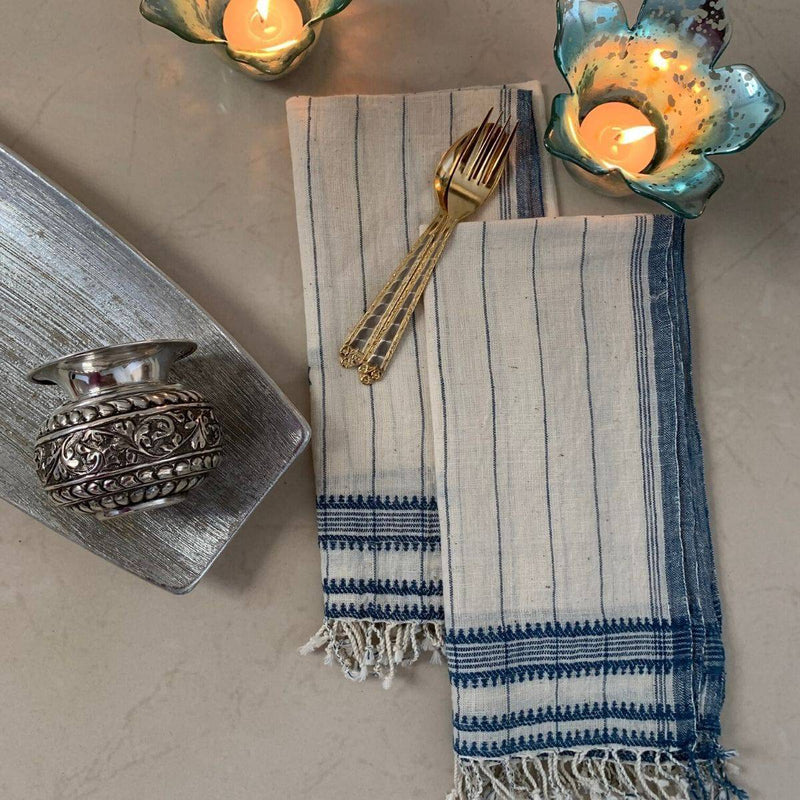 Buy Organic Natural Dyed Napkin - Indigo - Set of 2 | Shop Verified Sustainable Products on Brown Living
