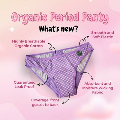 Organic Period Panty (Bikini) (1 pc) – Womens Underwear on Brown Living™. SKU: ORGBIKINIXS. Img 4.