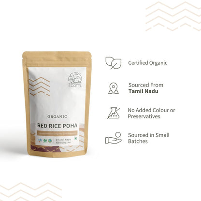 Organic Red Rice Poha - Set of 2 (250 g Each) | Verified Sustainable by Brown Living™