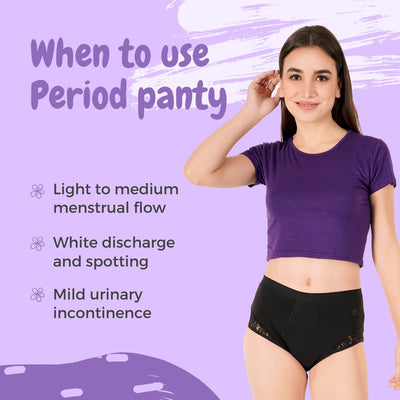 Organic Reusable Leakproof Period Panty (Brief) (1pc) – Womens Underwear on Brown Living™. SKU: ORGBRIEFXS. Img 5.