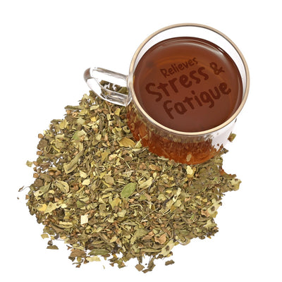 Organic Tulsi Moringa Tea - 25g - Naturally Shade Dried – Tea on Brown Living™. SKU: 1HD - TM25T. Img 1.