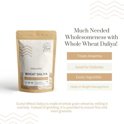 Organic Wheat Daliya - Set of 2 (500 g Each) | Verified Sustainable by Brown Living™