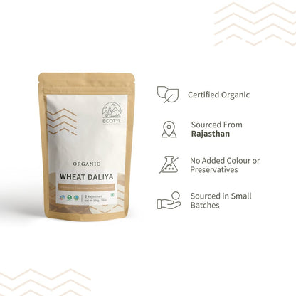 Organic Wheat Daliya - Set of 2 (500 g Each) | Verified Sustainable by Brown Living™