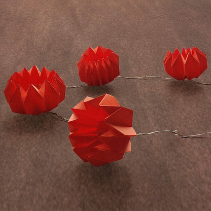 Origami Buntings Orange Festive Lights | Verified Sustainable by Brown Living™