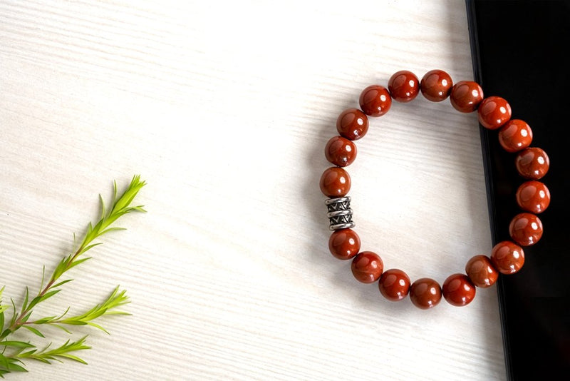 Buy ORIGINAL RED JASPER BRACELET FOR BALANCE, ENDURANCE AND EMOTIONAL WELLBEING | Shop Verified Sustainable Womens Accessories on Brown Living™