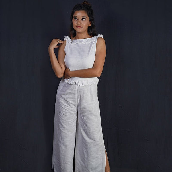 Women White Jumpsuit,straight cropped trousers jumpsuit,formal jumpsui