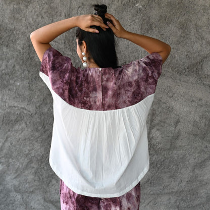 Oversized Organic Cotton High Low Top - Nebula | Verified Sustainable by Brown Living™