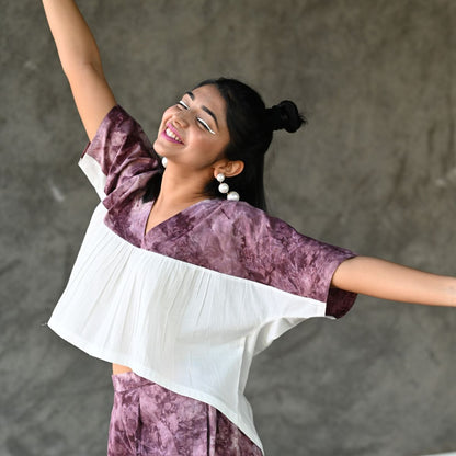 Oversized Organic Cotton High Low Top - Nebula | Verified Sustainable by Brown Living™