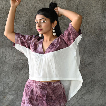 Oversized Organic Cotton High Low Top - Nebula | Verified Sustainable by Brown Living™