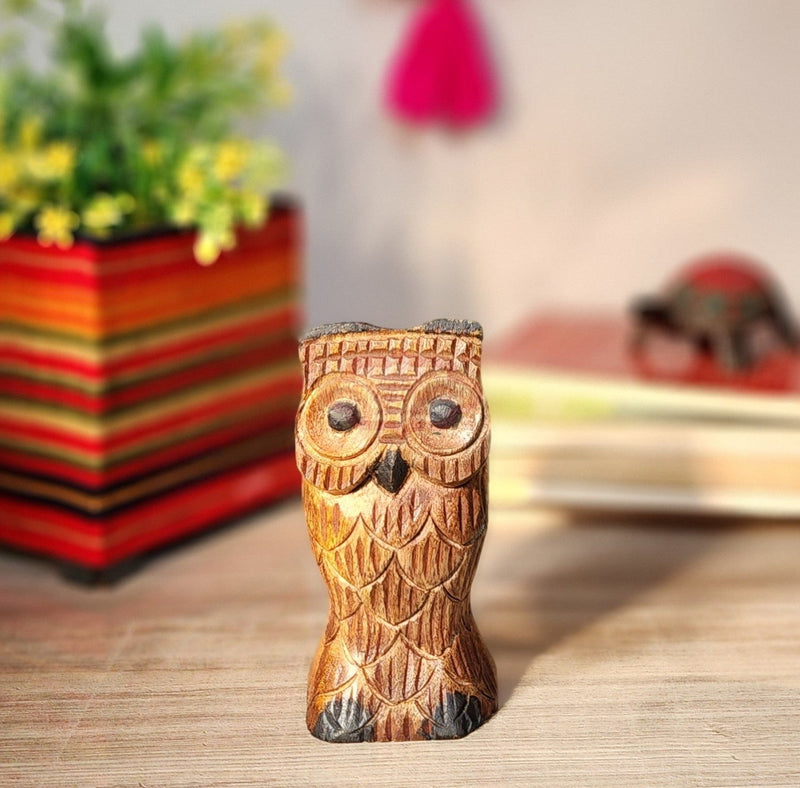 OWL Shape Handmade Sheesham Wooden Spectacle Holder Stand | Verified Sustainable Table Decor on Brown Living™