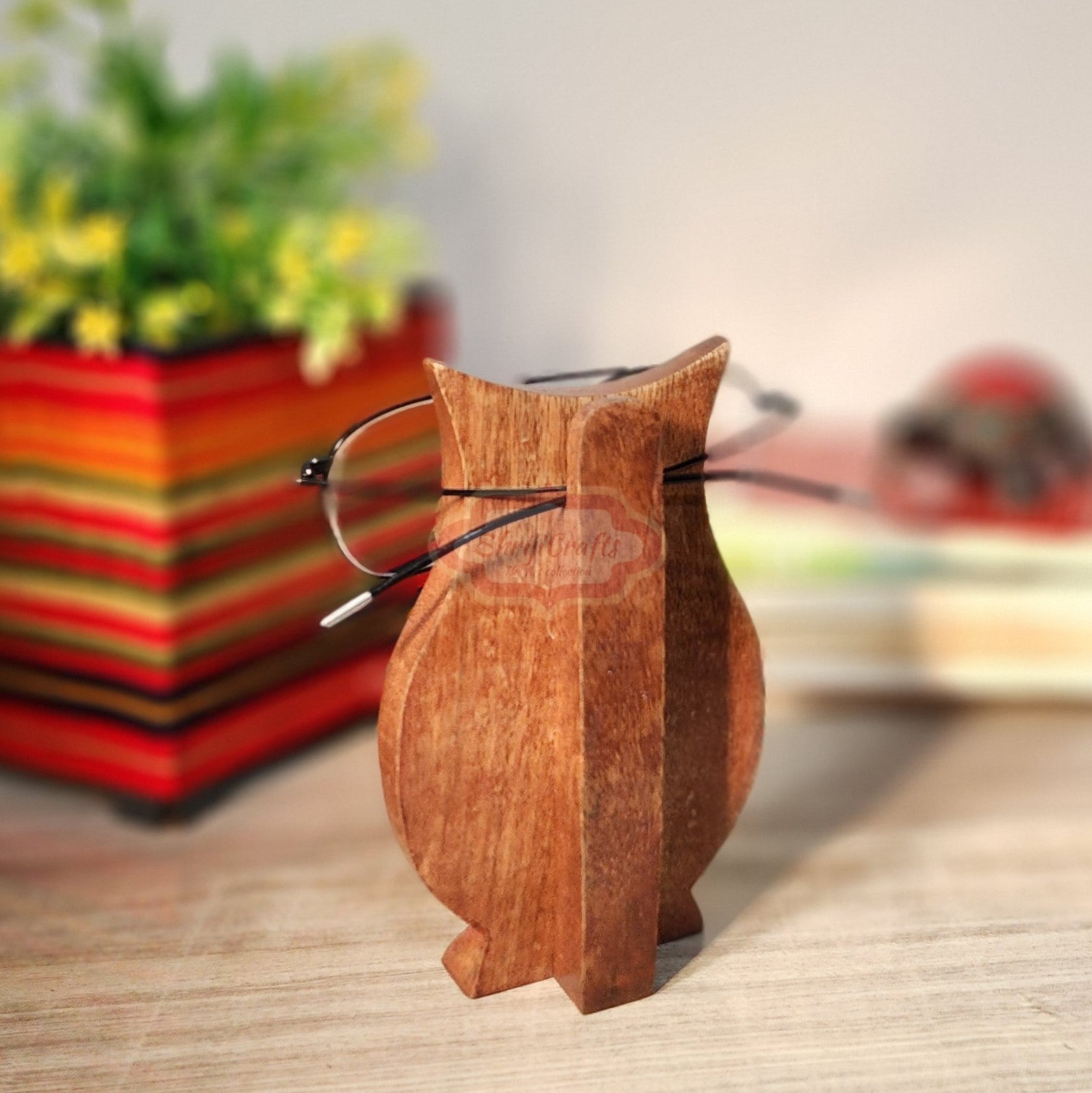 Owl Shaped Wooden Spectacle Holder | Verified Sustainable by Brown Living™