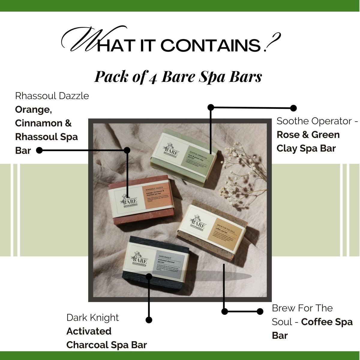 Pack of 4 Bare Spa Bars | Verified Sustainable by Brown Living™