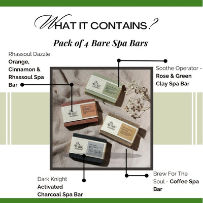 Pack of 4 Bare Spa Bars – Body Soap on Brown Living™. SKU: BNPCI024. Img 4.