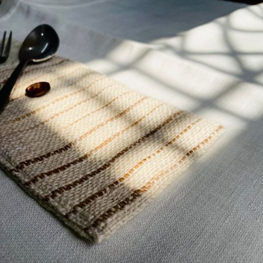 Buy Pai - Beige and Brown Handwoven Pouch | Hemp Cotton Blend | Shop Verified Sustainable Organizers & Planners on Brown Living™