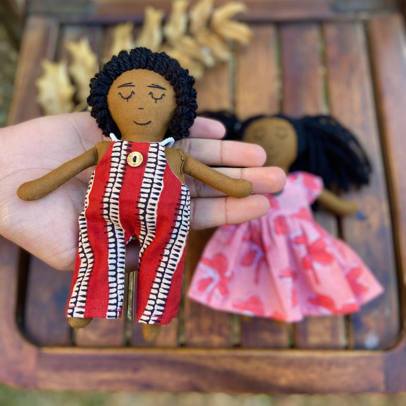 Pairs Dark- Set of 2 Fabric Dolls | Verified Sustainable Role & Pretend Play Toys on Brown Living™