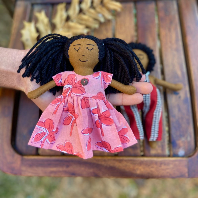 Pairs Dark- Set of 2 Fabric Dolls | Verified Sustainable Role & Pretend Play Toys on Brown Living™
