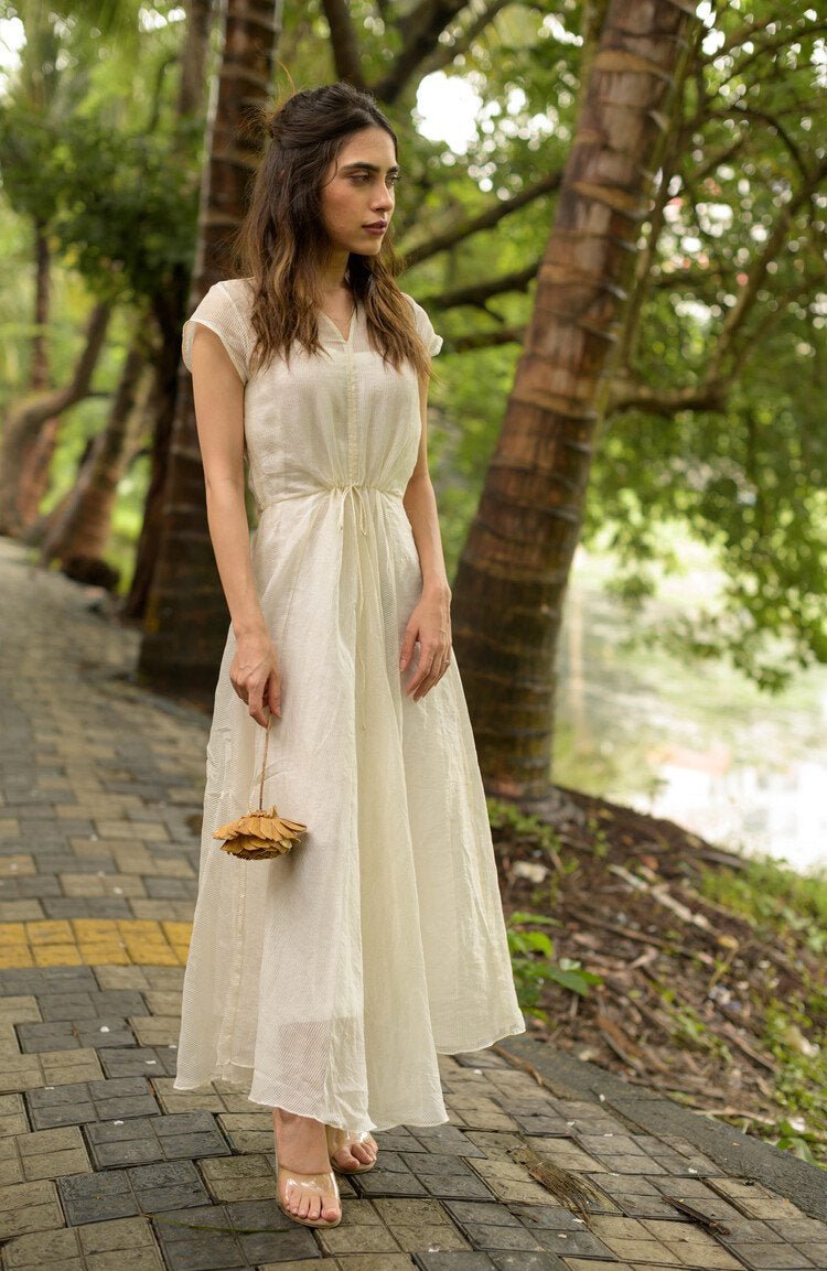 Buy Palasa Dress - Off White | Shop Verified Sustainable Products on Brown Living