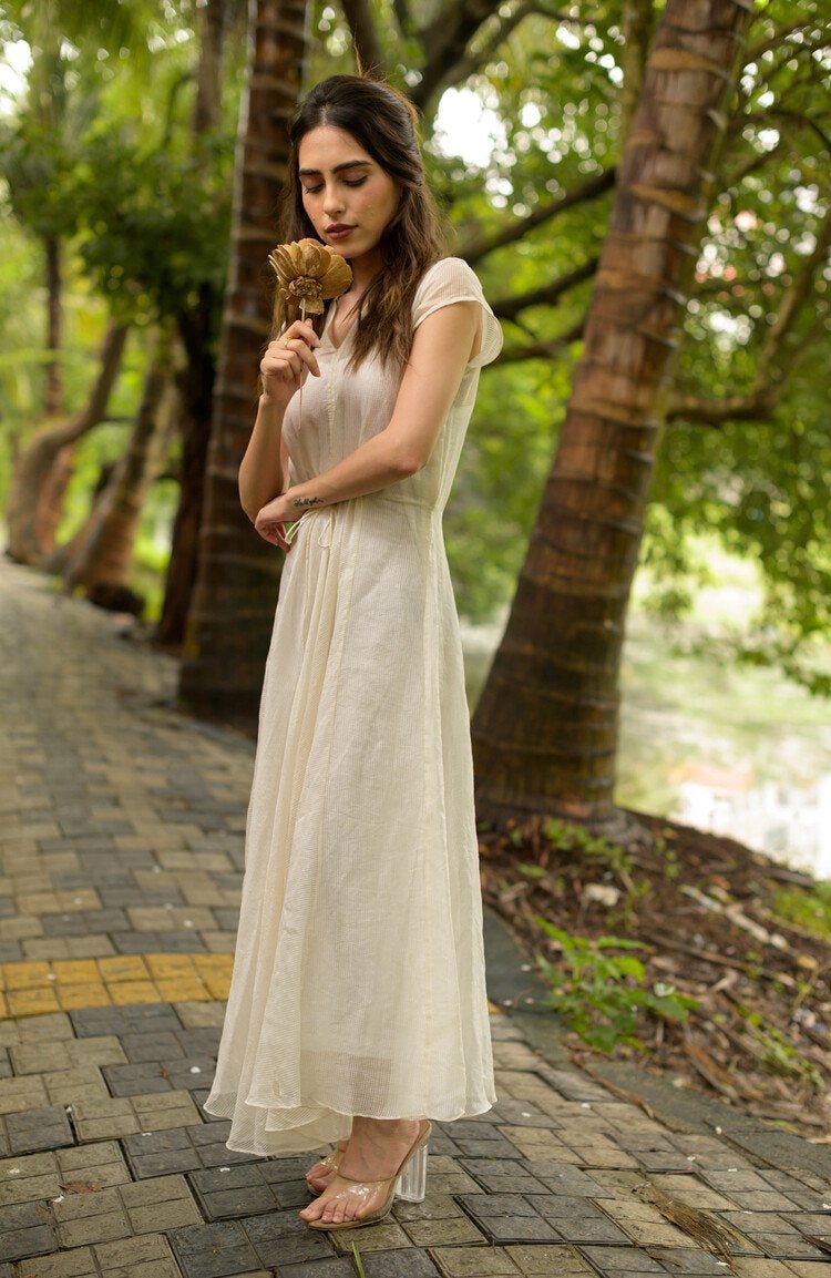 Buy Palasa Dress - Off White | Shop Verified Sustainable Products on Brown Living