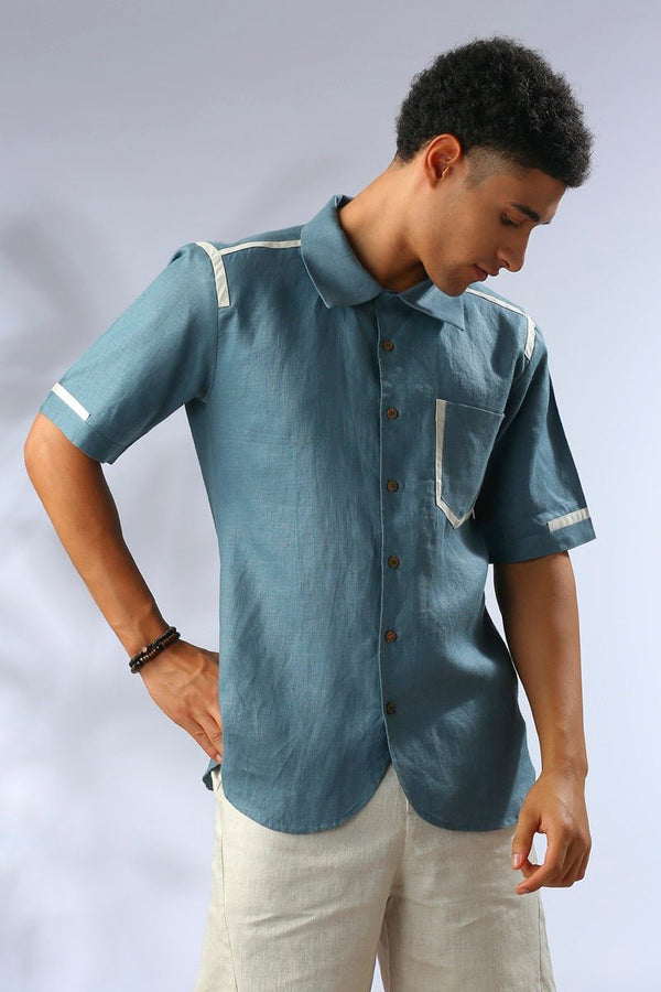 Buy Palm Resort Collar Shirt - Grey | Shop Verified Sustainable Mens Shirt on Brown Living™