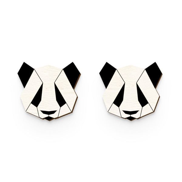 Buy Panda Hand Painted Wooden Earring | Shop Verified Sustainable Womens earrings on Brown Living™