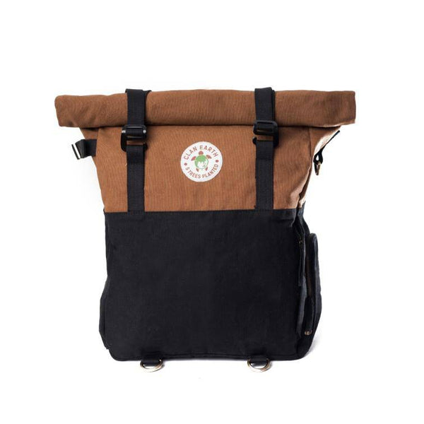 Buy Pangolin Backpack -Canvas Rolltop Travel Backpack - Walnut Brown | Shop Verified Sustainable Products on Brown Living